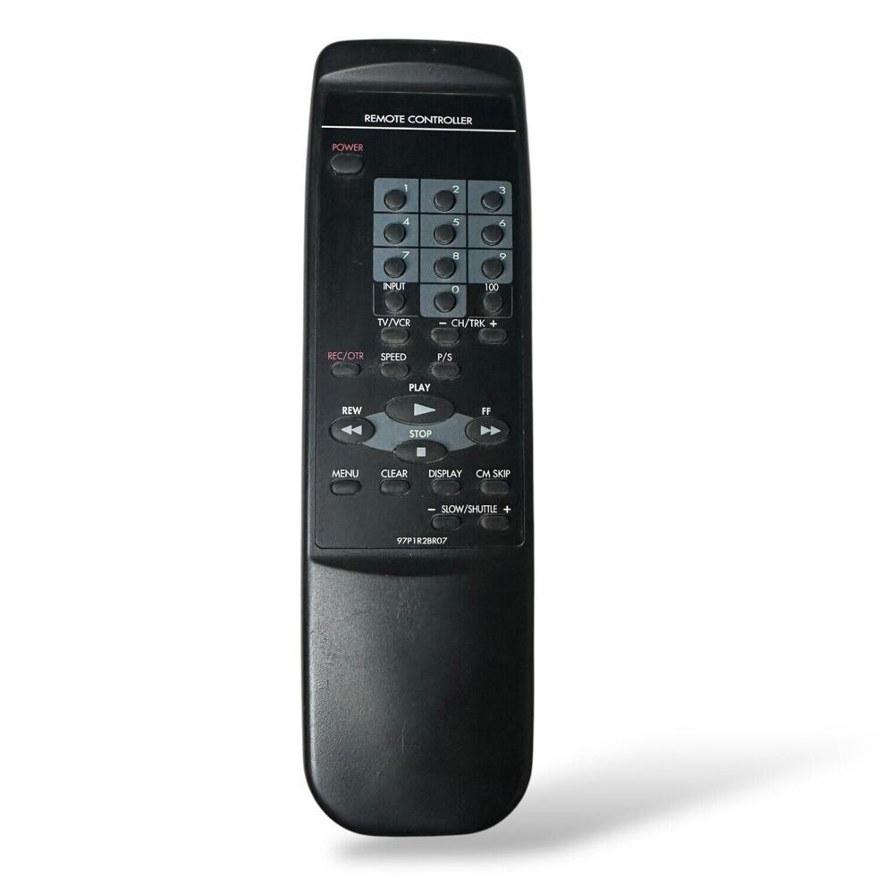 ORIGINAL Daewoo EMERSON VCR Remote Controller 97P1R2BR07 With Back Cover Tested